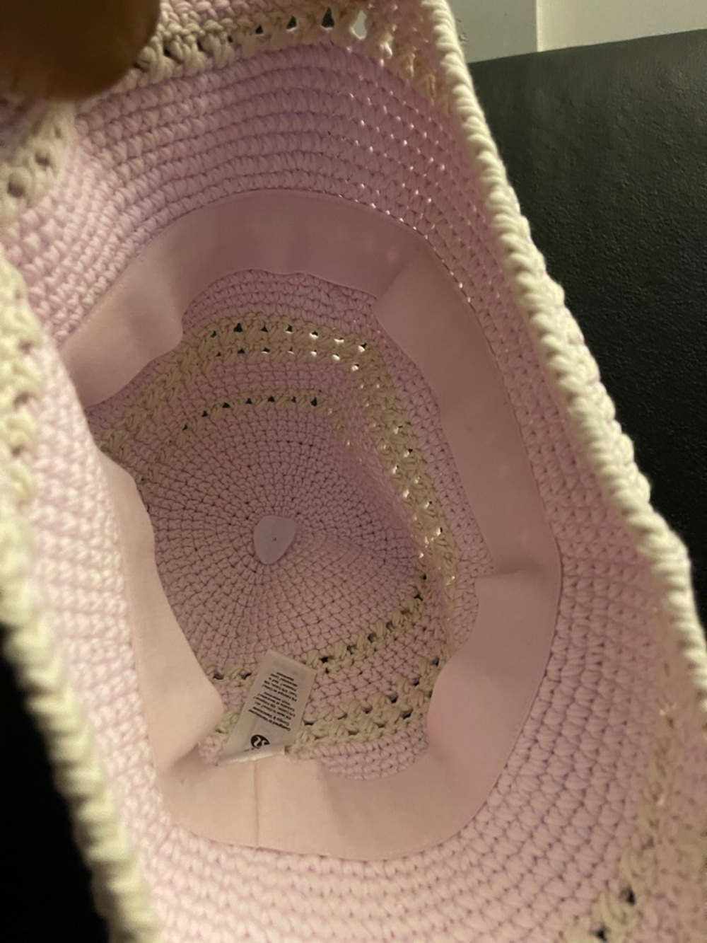 Lululemon Cotton Crochet Bucket Hat in Pink Organza/Light Ivory Size M/L - Picture 7 of 13
